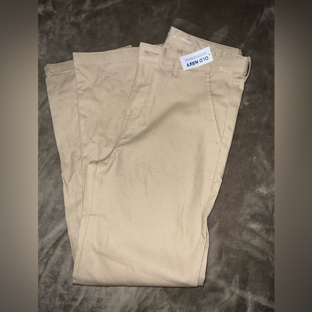 Wardrobe essential Slim Fit Boys Old Navy Khaki Uniform Pants Size 14 NWT